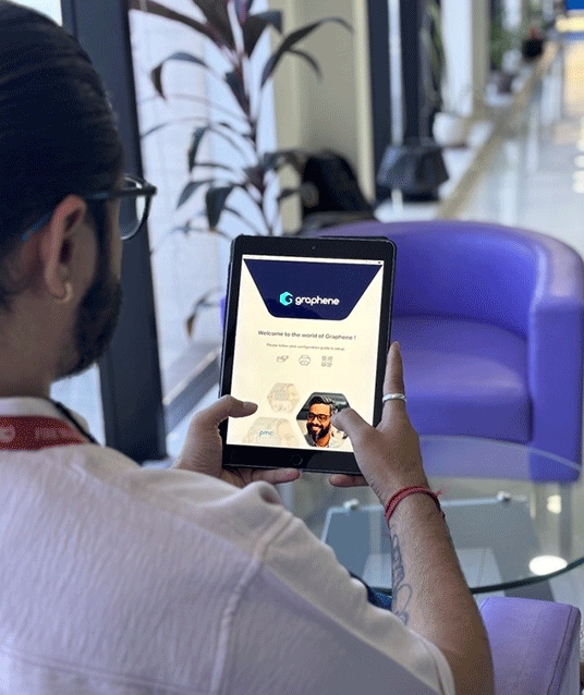 PMC employee using ipad graphene