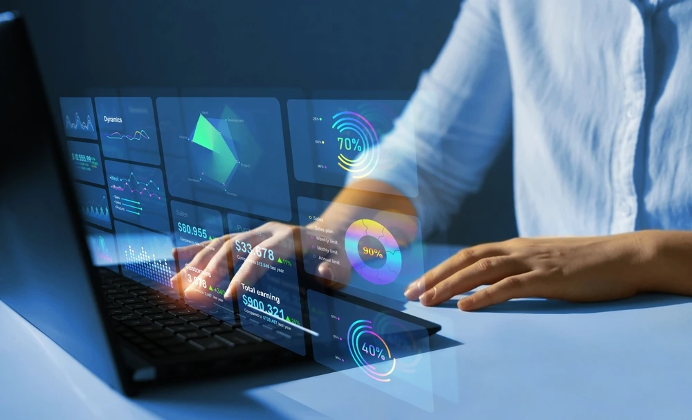 Working on the digital screen