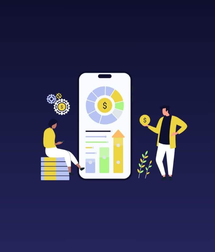 Illustration of a mobile finance app